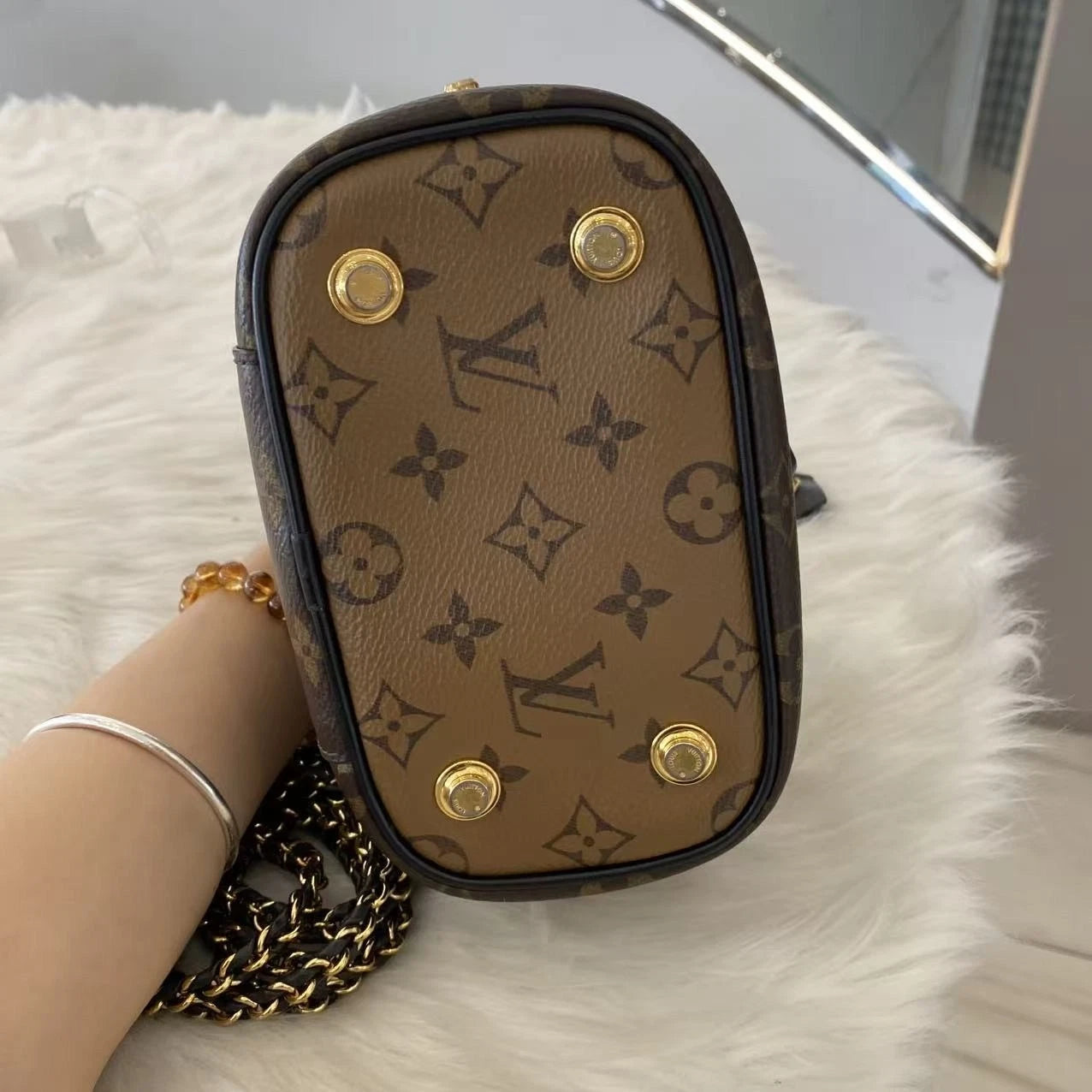 Louis Vuitton Vanity Monogram Brown Crossbody Chain Bag Excellent