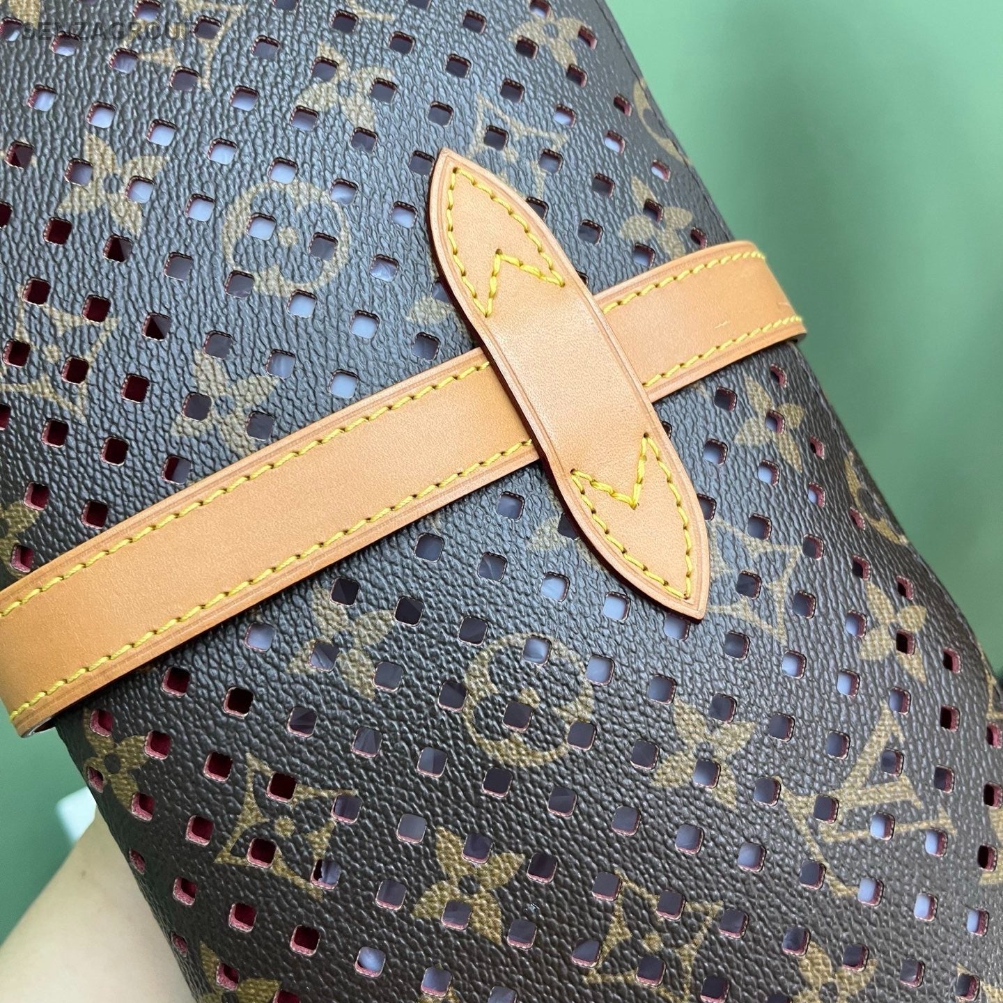 Louis Vuitton Saumur Monogram Chain Crossbody Brown Gold Women Classic