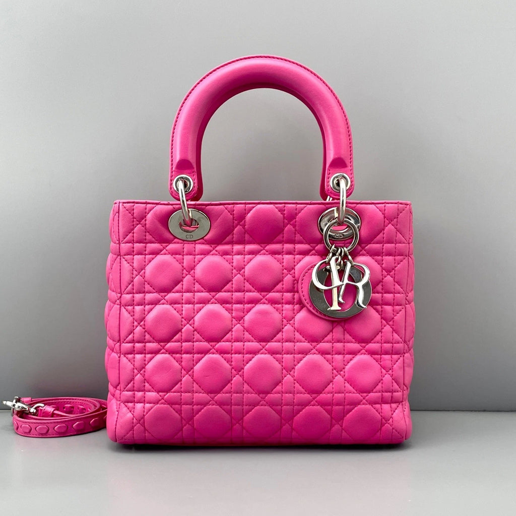 Dior Lady Dior Pink Crossbody Top Handle Excellent