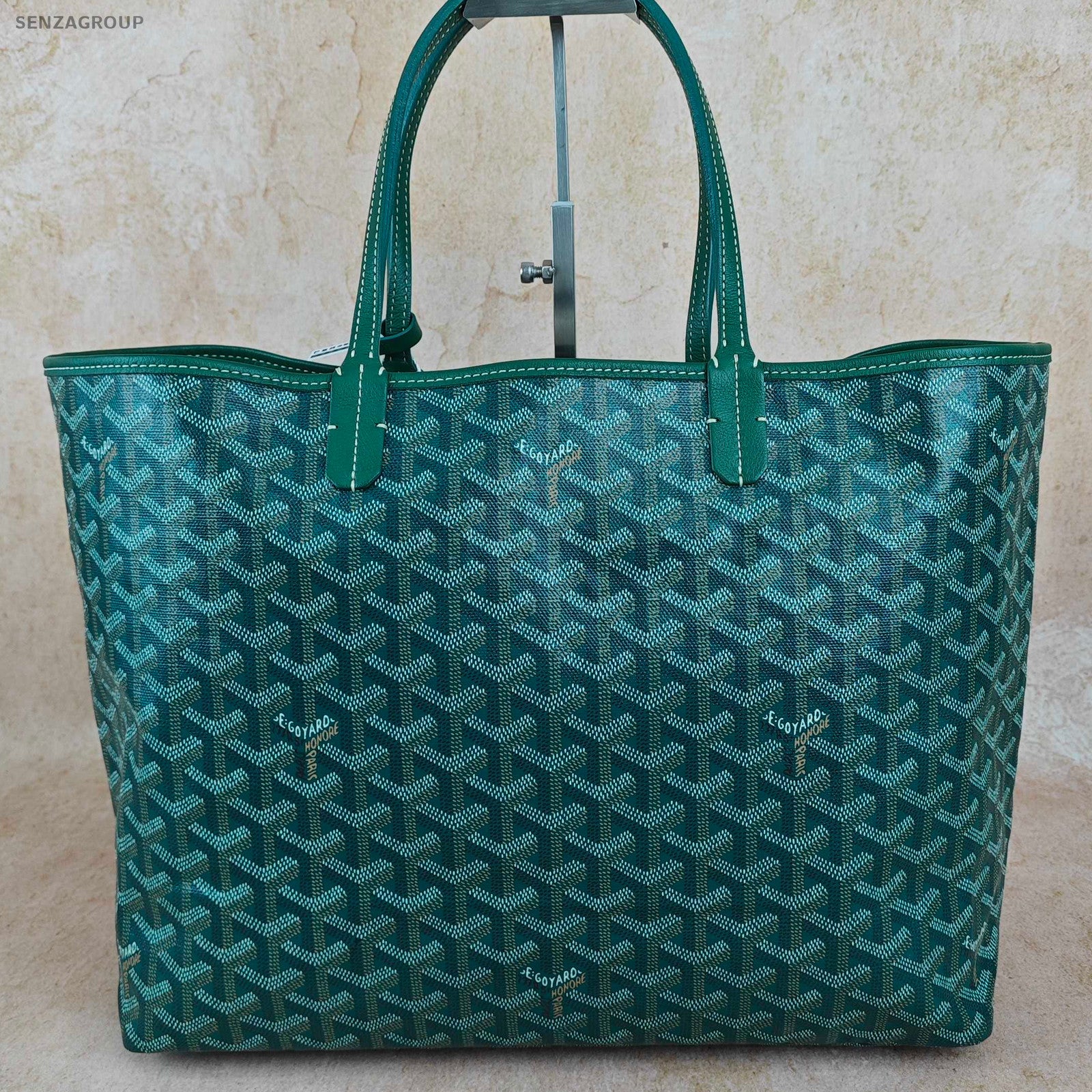 Goyard Green Silver Buckle Medium Tote Shoulder Bag Women Fashion