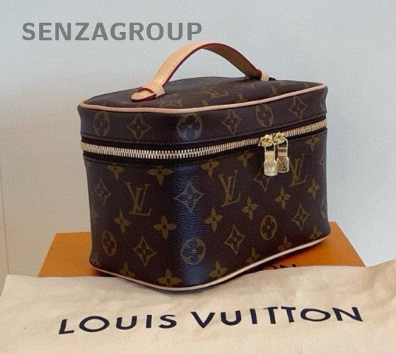 Louis Vuitton Mini Nice Monogram Top Handle Beauty Case Brown Women Brand New
