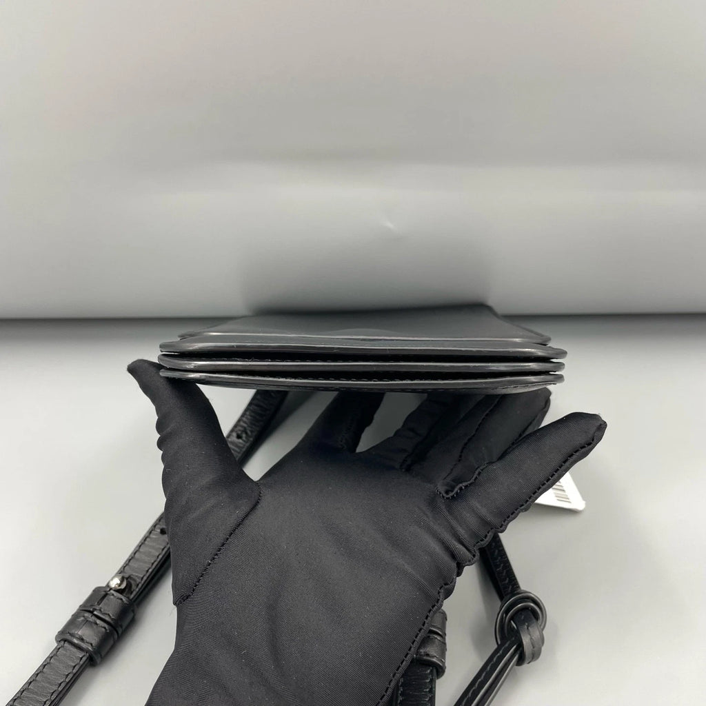 Loewe Black Leather Crossbody Phone Bag For Women
