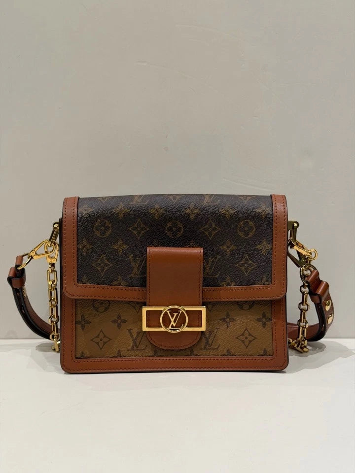 Louis Vuitton Monogram Canvas Medium Dauphine Chain Shoulder Bag Women