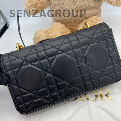 Dior Miss Daisy Black Gold Lambskin Chain Shoulder Bag Cannage Classic