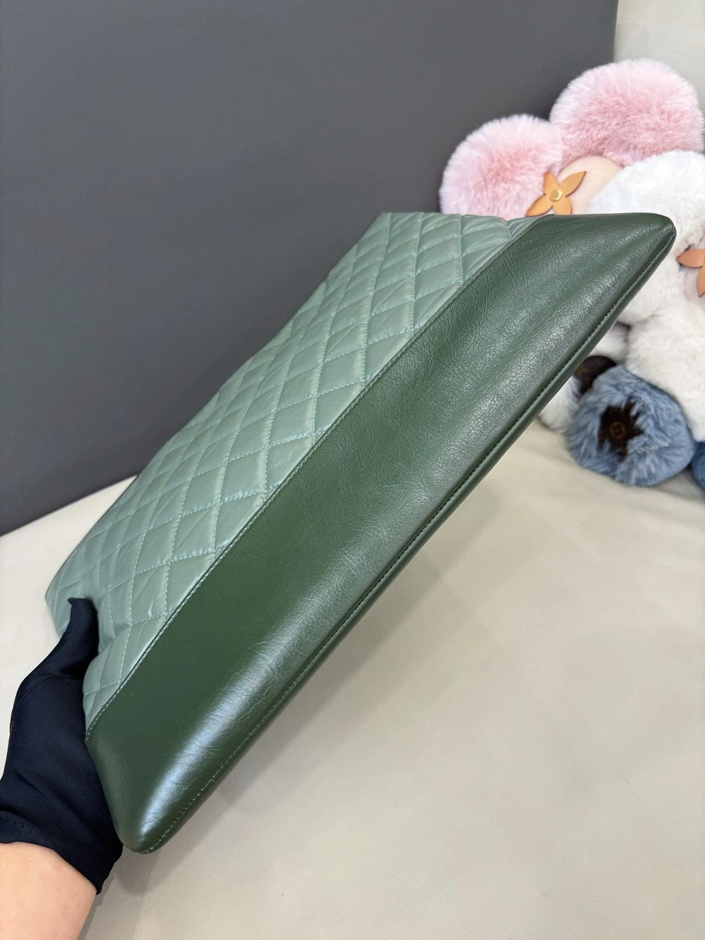 Chanel Cuba Diamond Clutch Green Gold Used Women Classic