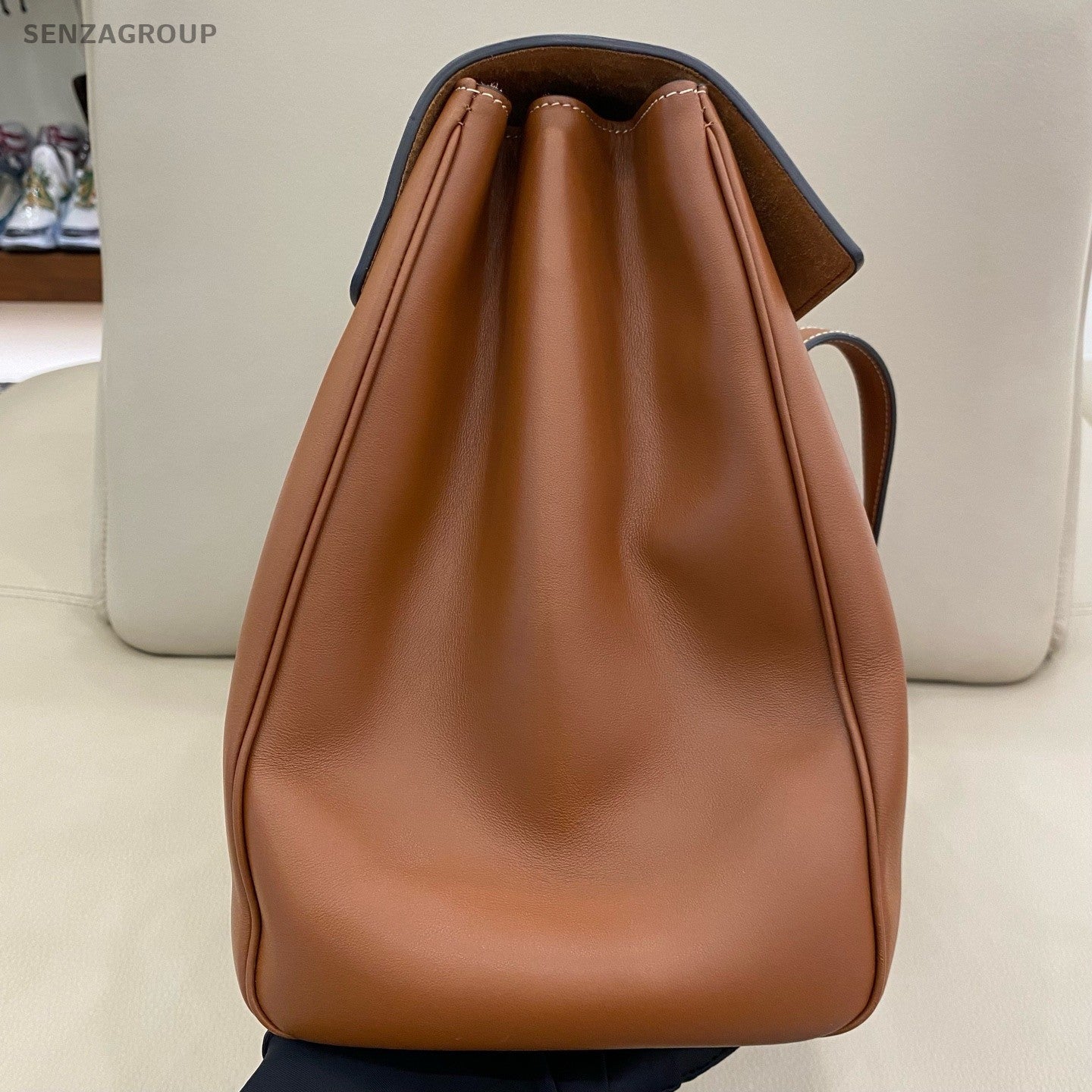 Celine Soft GM Shoulder Bag Brown Gold Unisex Adults Classic Designer
