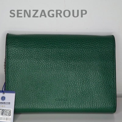 Gucci Dionysus Leather Chain Shoulder Bag Green Silver Hardware