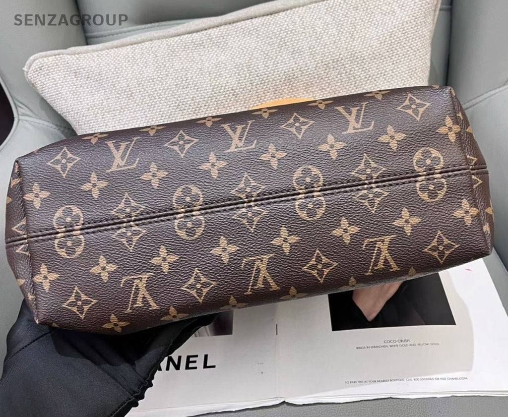 Louis Vuitton Graceful PM Monogram Shoulder Bag Brown Gold Women Classic