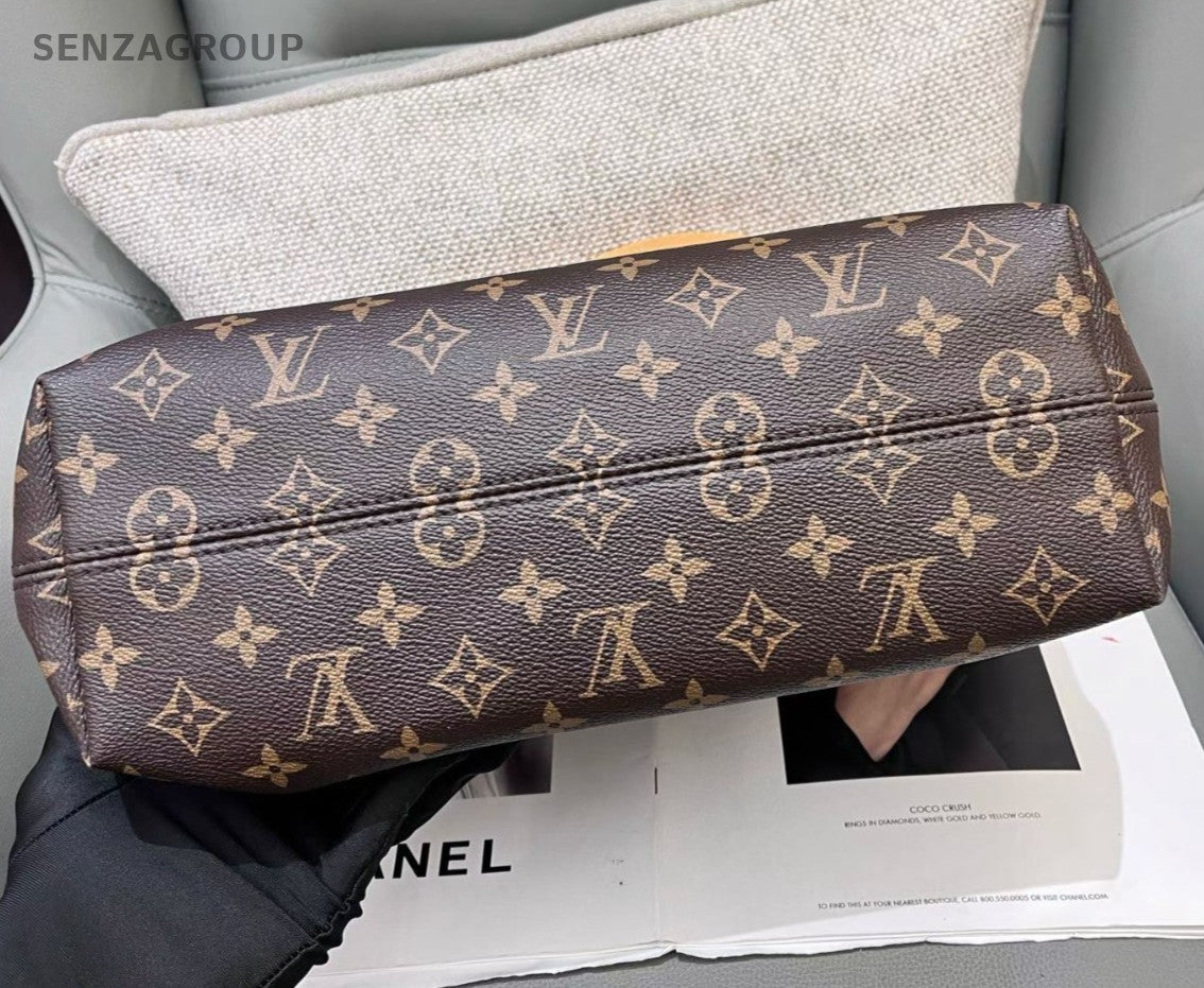 Louis Vuitton Graceful PM Monogram Shoulder Bag Brown Gold Women Classic