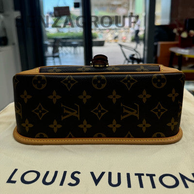 Louis Vuitton Monogram Baguette Bag Brown Gold Buckle Shoulder Crossbody