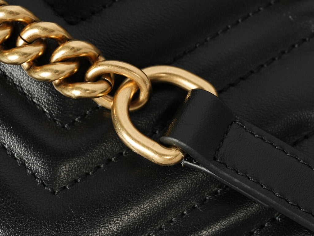 GUCCI Black with gold  Marmont Camera bag Almost brand new condition