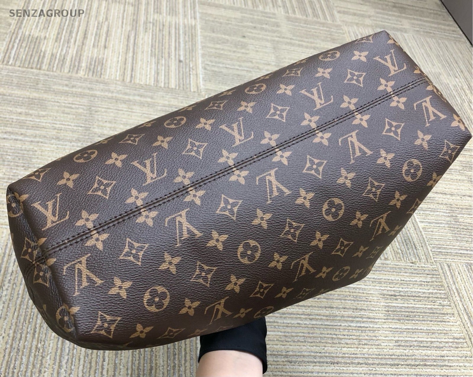 Louis Vuitton Graceful Monogram Tote Shoulder Bag Brown Gold Women Classic