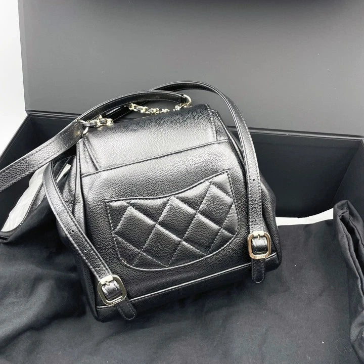 CHANEL Black Leather Affinity Small Backpack For Women