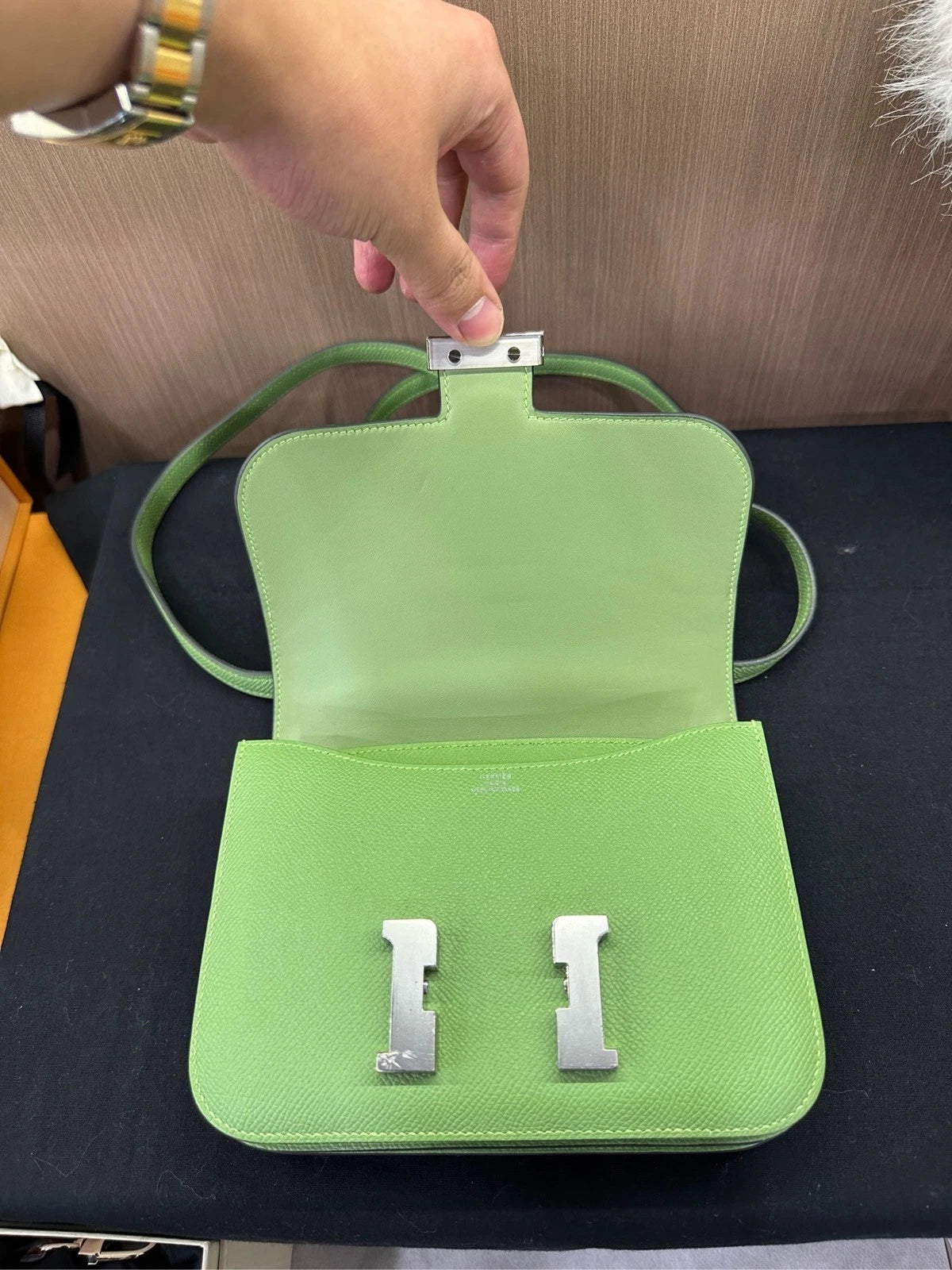 Hermes Constance 19 Green Epsom Leather Crossbody Bag For Women