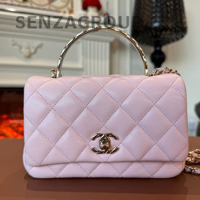 Chanel Coco Crush Quilted Pink Gold Shoulder Bag - Fashion Women