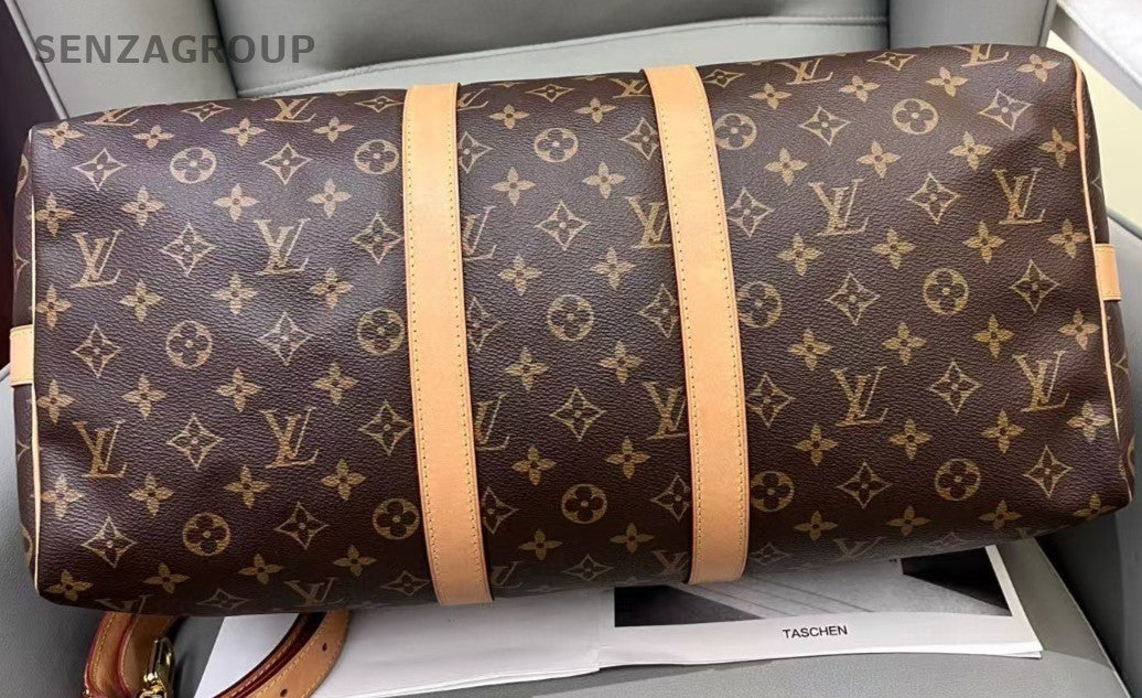 Louis Vuitton Keepall 45 Monogram Top Handle Shoulder Crossbody Bag Brown