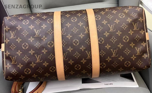 Louis Vuitton Keepall 45 Monogram Top Handle Shoulder Crossbody Bag Brown