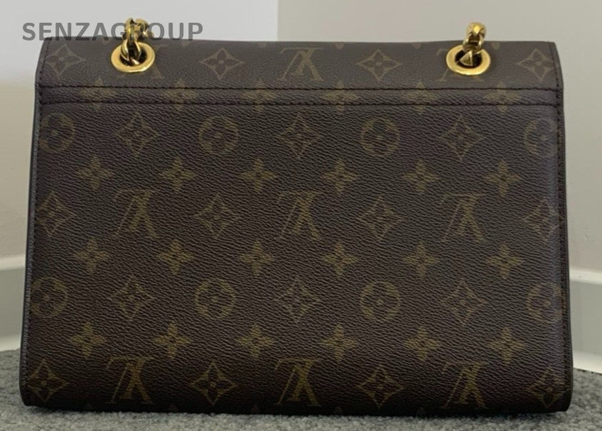 Louis Vuitton Monogram 2Way Chain Shoulder Bag Crossbody Brown Gold Women