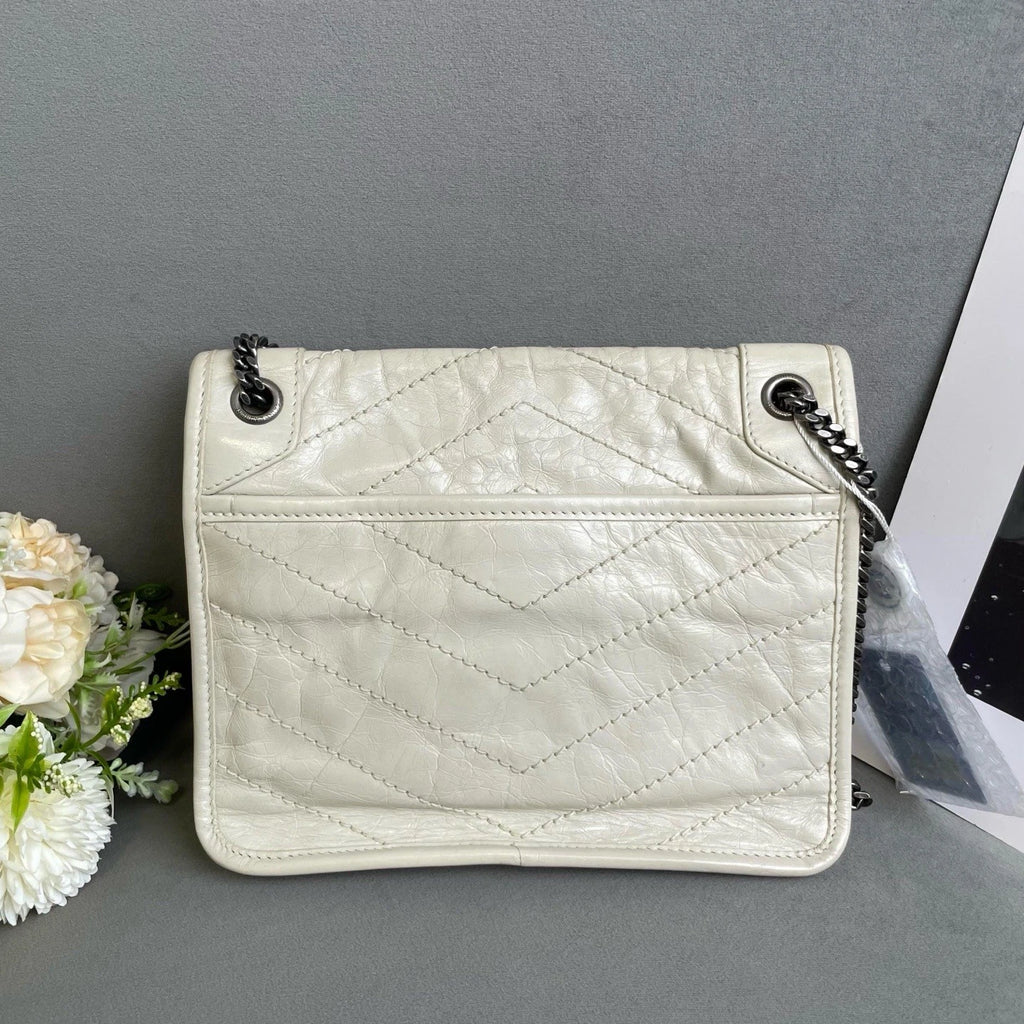 Saint Laurent Niki Leather Beige Shoulder Bag Crossbody Excellent