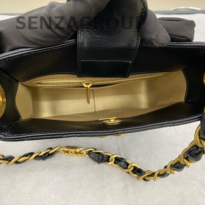 Chanel Quilted Black Gold Chain Hobo Shoulder Bag - Classic Fashion