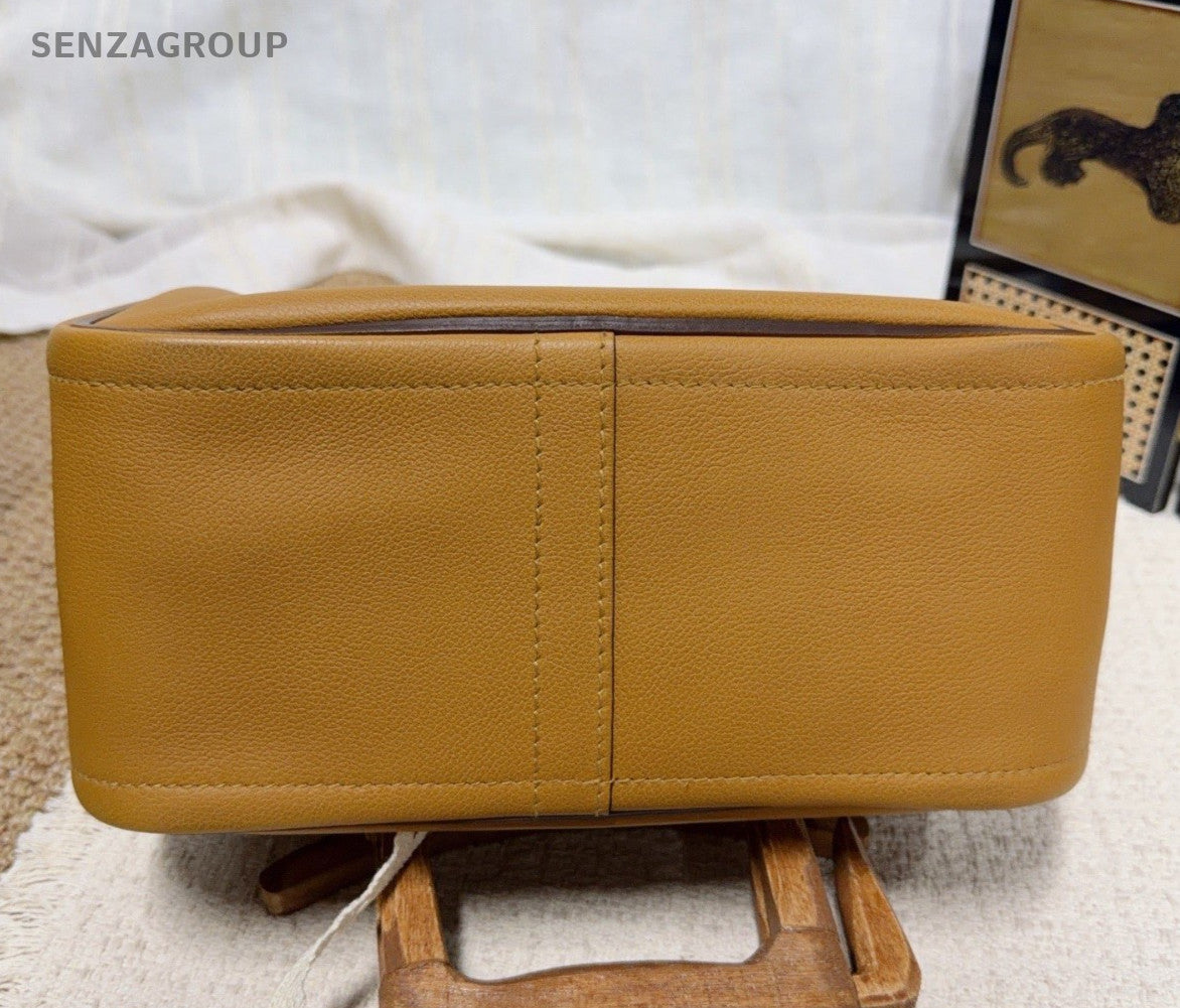 Hermes Convoyeur26 Top Handle Bag Brown Gold Used Women Classic
