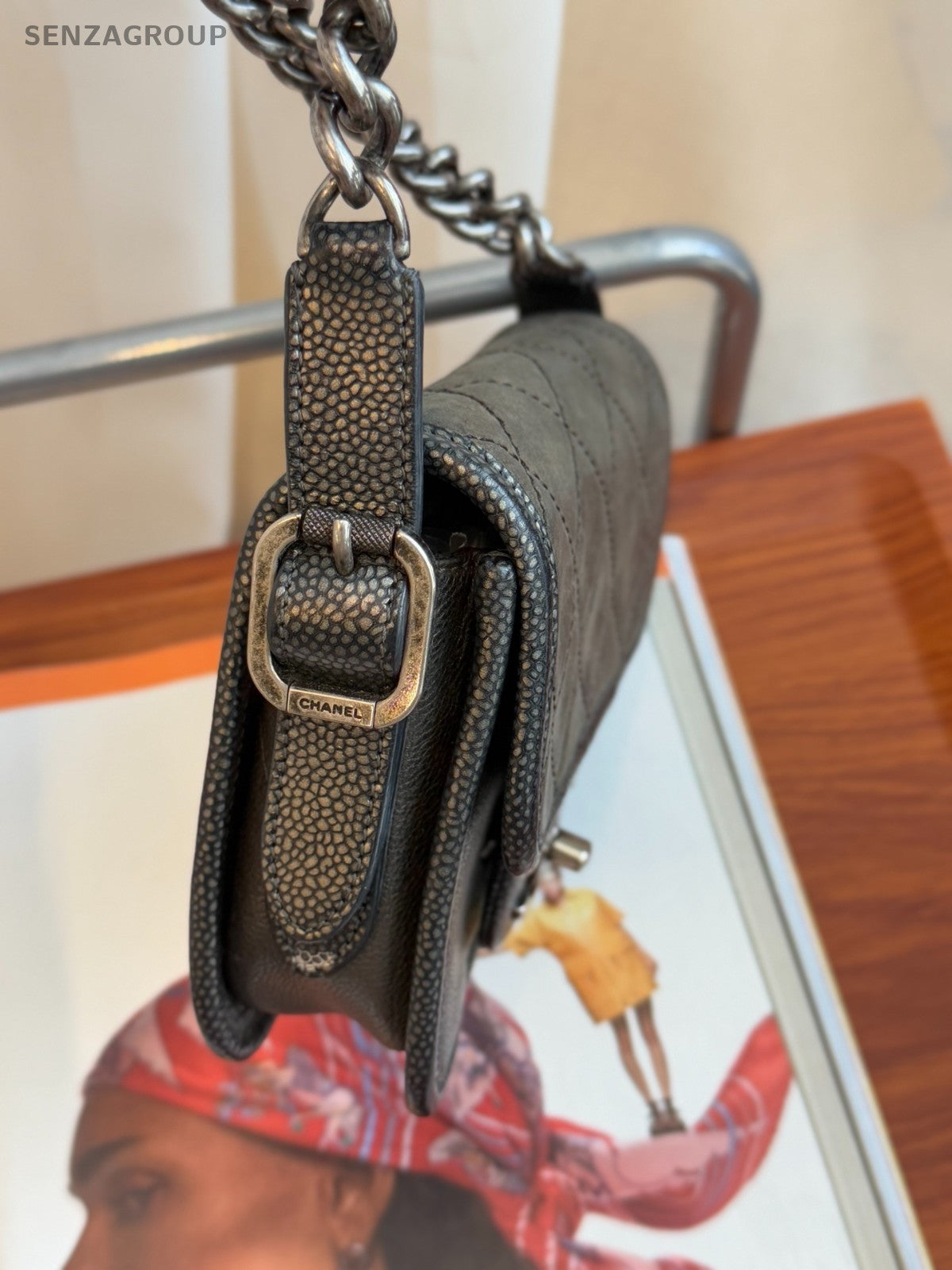 CHANEL CC Chain Diamond Pattern Shoulder bag Crossbody Women Gray