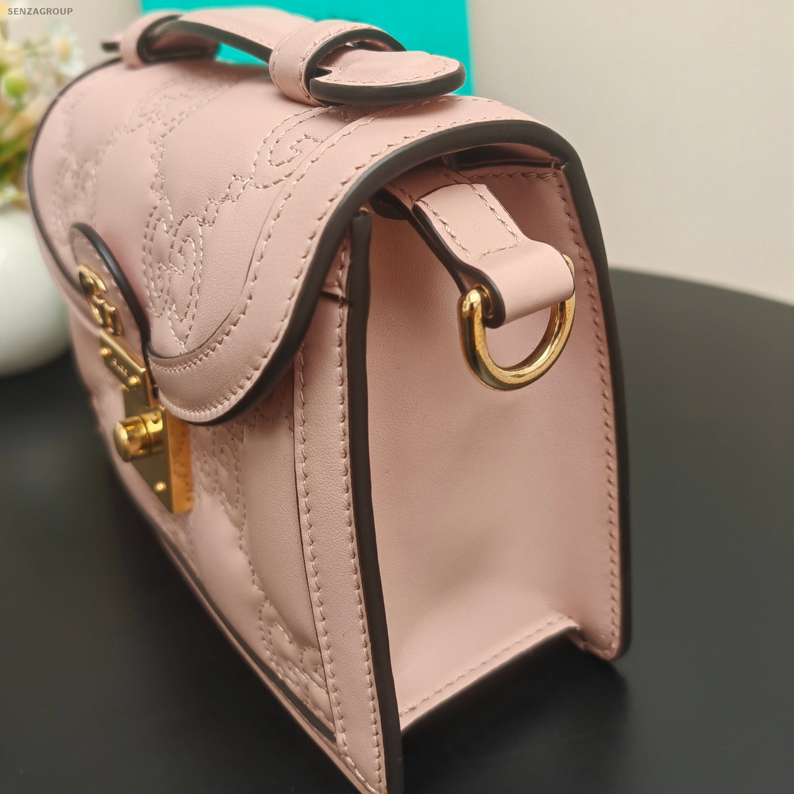 Gucci GG Matelassé Chain Shoulder Bag Pink Gold - Fashion Women's Handbag