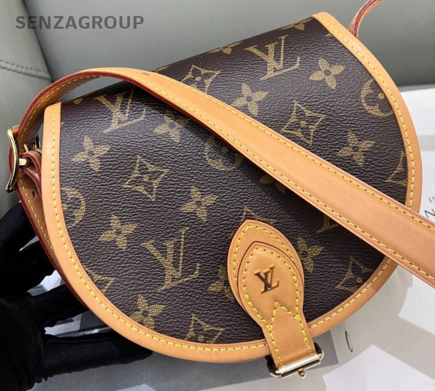 Louis Vuitton Monogram Tambourine Shoulder Bag Crossbody Brown Gold Women