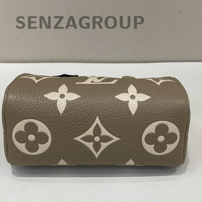Louis Vuitton Nano Speedy Monogram Grey Gold Handbag Shoulder Bag Women