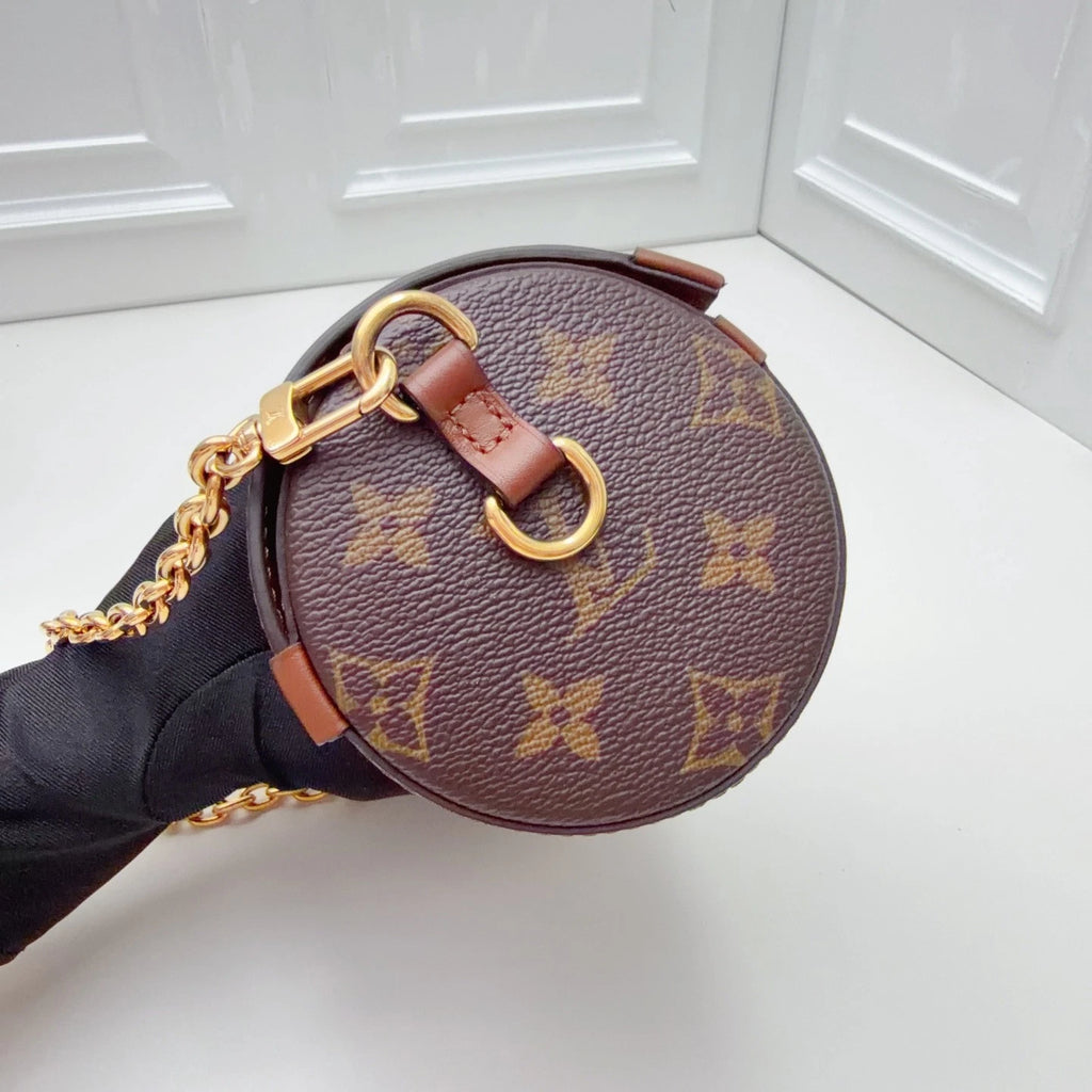 Louis Vuitton Papillon Trunk Chain Shoulder Crossbody Bag Brown Women