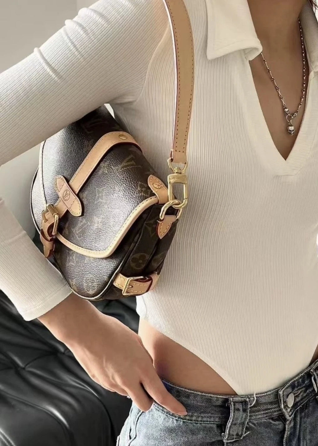 Louis Vuitton Monogram Canvas Saumur BB Shoulder Bag For Women