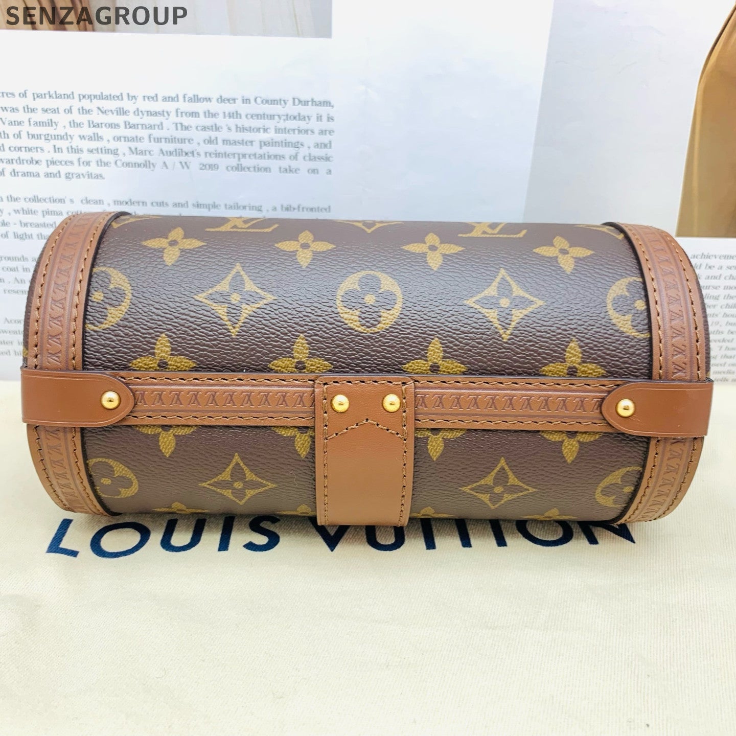 Louis Vuitton Papillon Monogram Shoulder Crossbody Bag Brown Gold Clasp