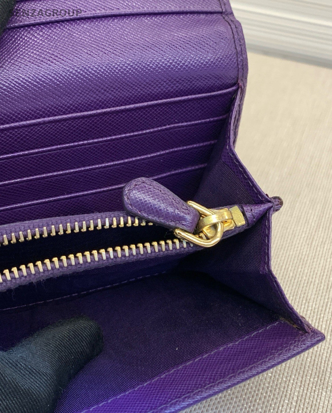 Prada Clutch Wallet Dark Rare Purple Women