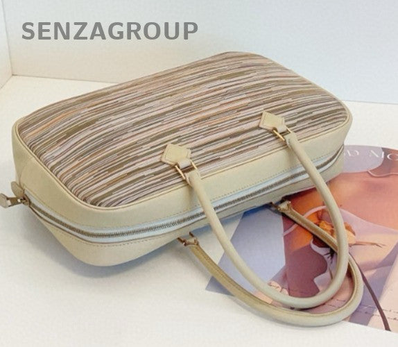 Hermes Plume Beige Top Handle Bag Used Women Classic Designer