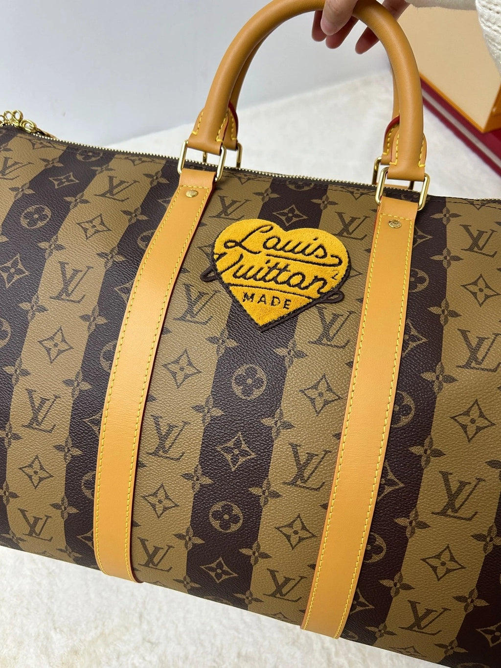 Louis Vuitton x Nigo Keepall50 Canvas Travel Handbag Crossbody For Women