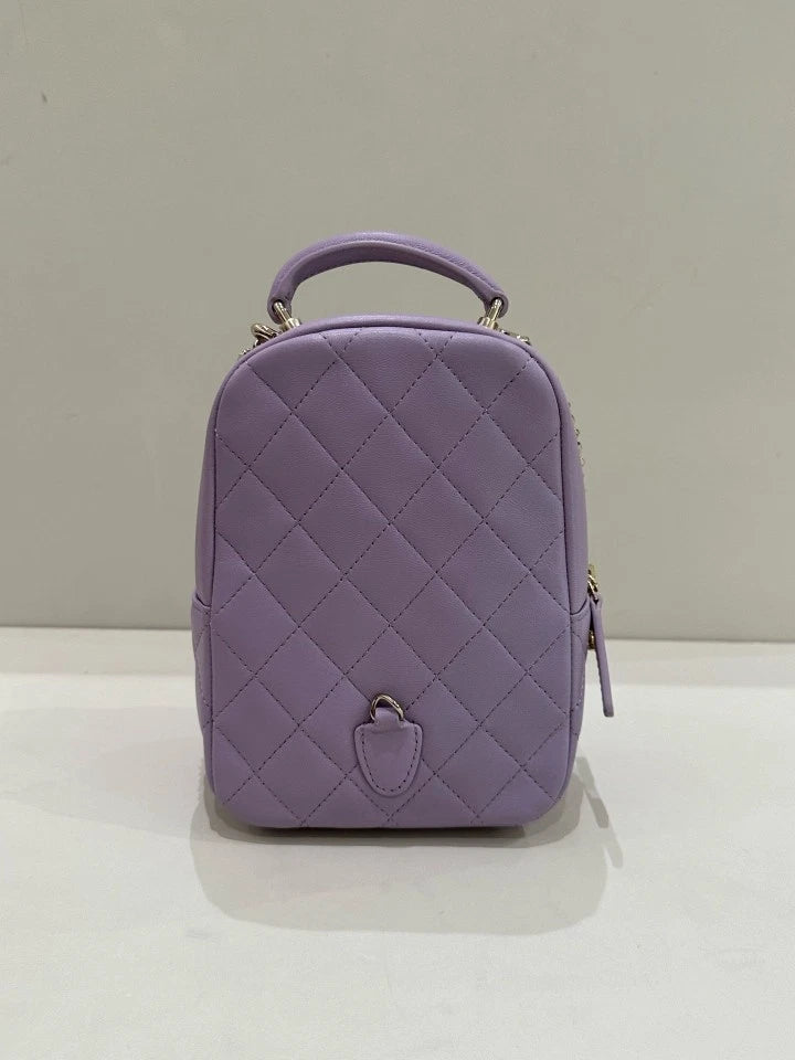 CHANEL Purple Leather Mini Backpack For Women