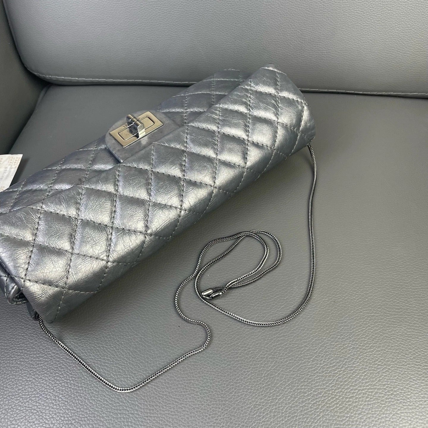Chanel 2.55 Pearl Leather Baguette Shoulder Underarm Bag For Women