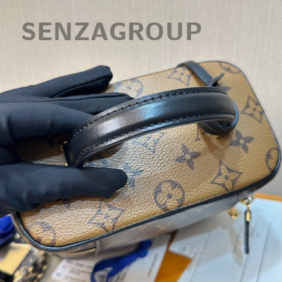 Louis Vuitton Monogram Vanity Chain Crossbody Bag Brown Gold