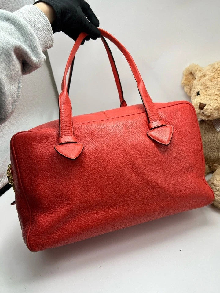 Loewe Red Bowling Top Handle Handbag For Women