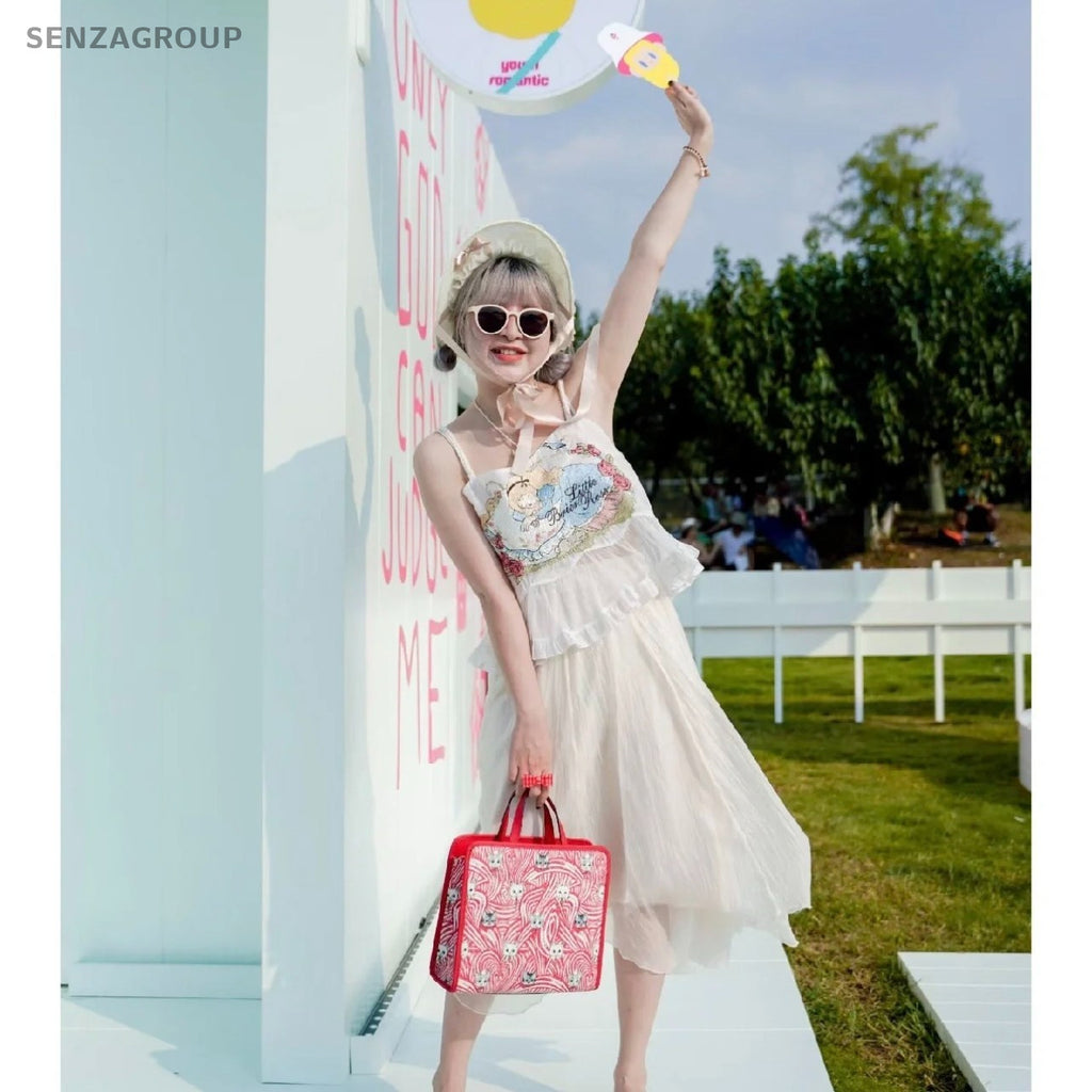 GUCCI tote Japan Limited Edition Hand-drawn Cat 2way Shoulder bag Red Women