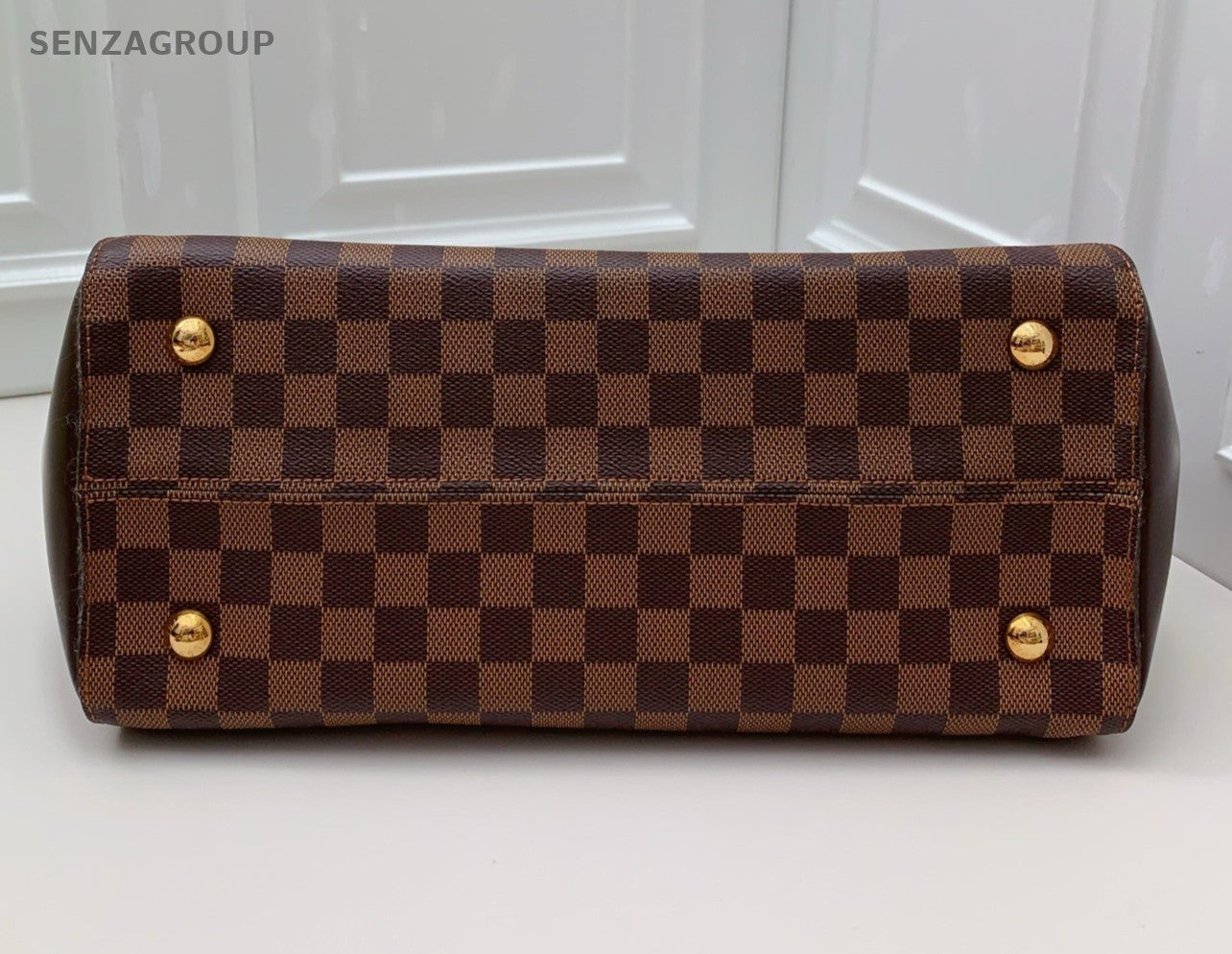 Louis Vuitton Damier 2Way Top Handle Bag Shoulder Bag Brown Gold Women Classic