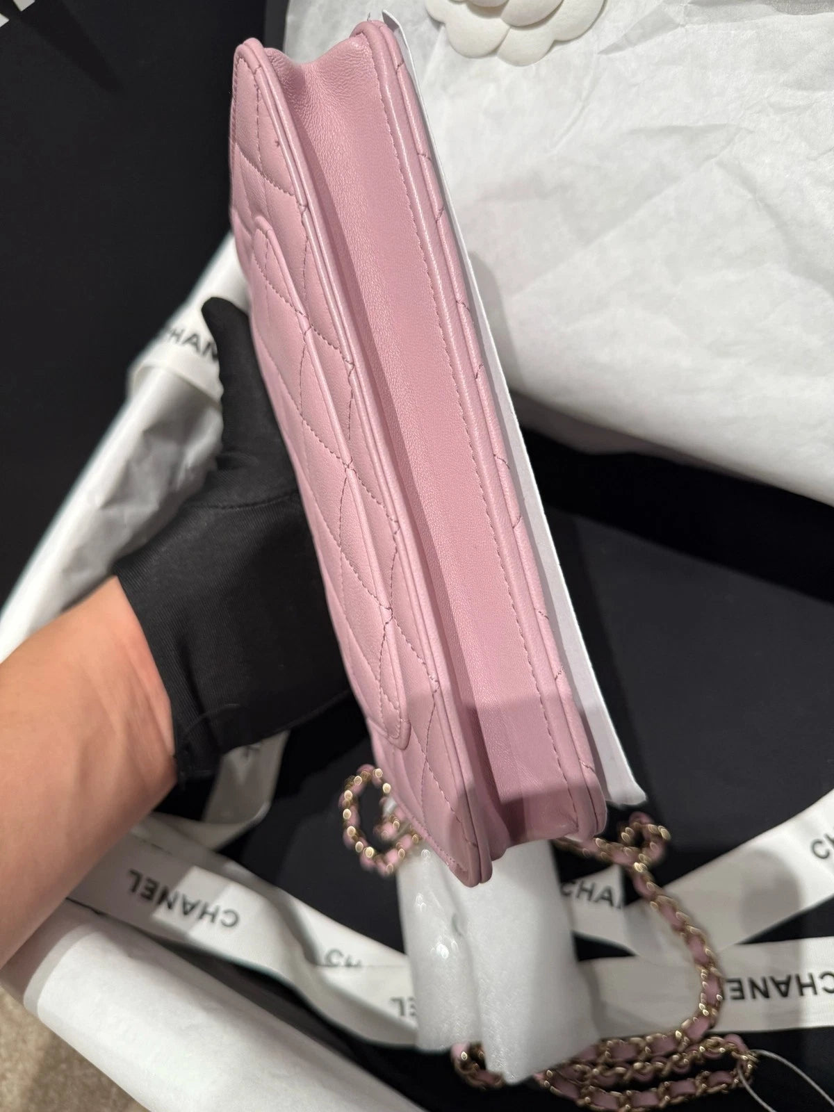 CHANEL Pink CC Crystal WOC Crossbody Bag For Women
