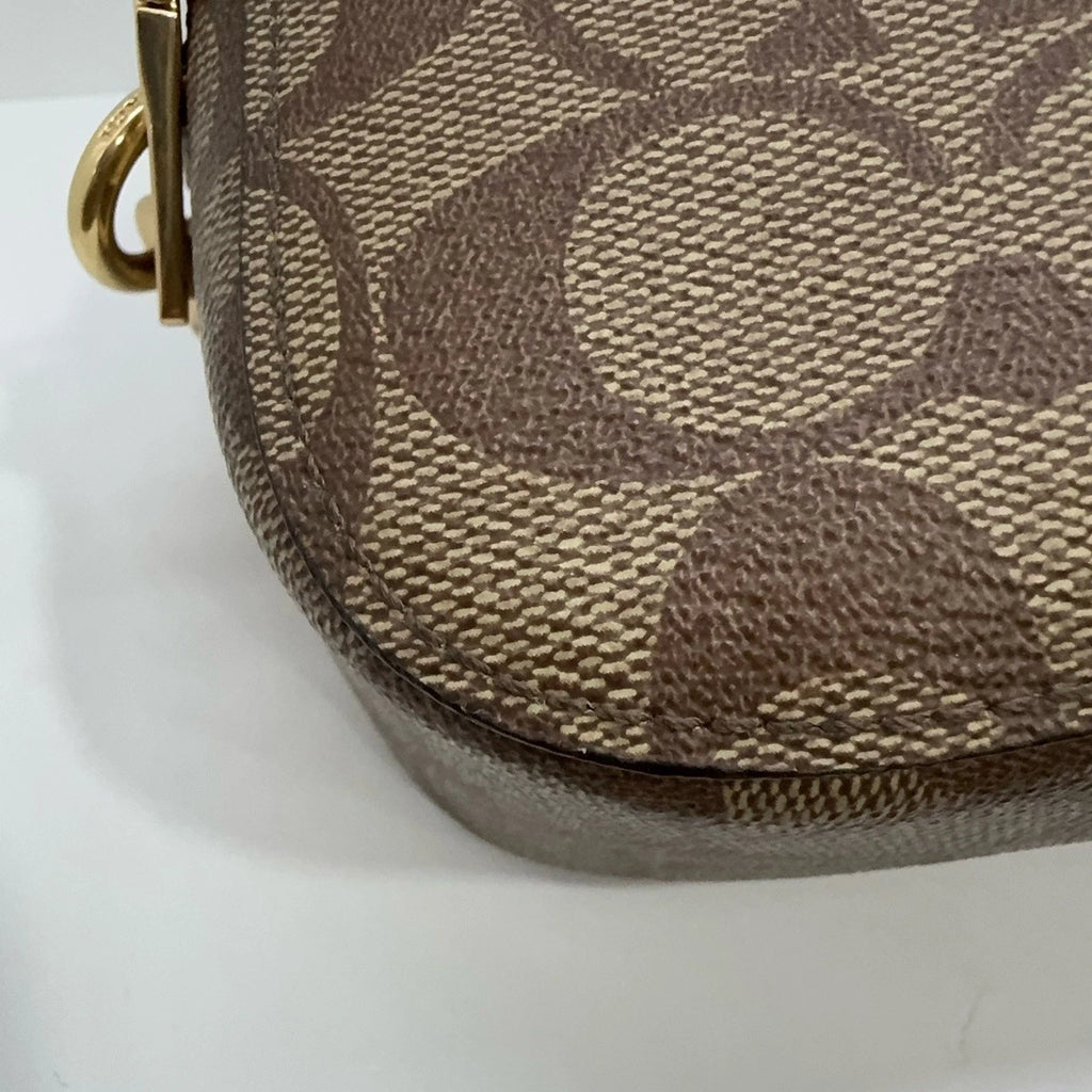 Coach Serena 21 Monogram Canvas Leather Small Dome Shell Bag For Women