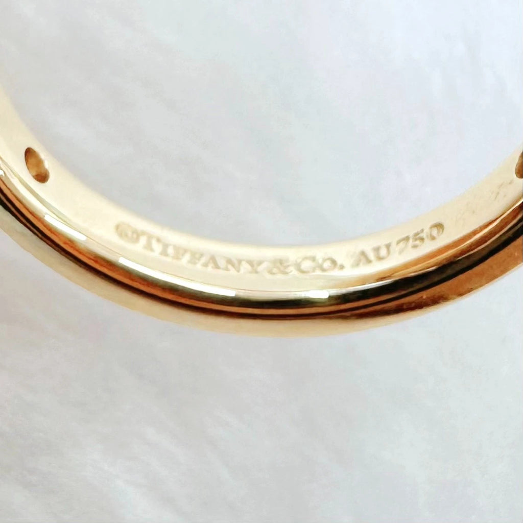 Excellent Authentic Tiffany &amp; Co. 18K Rose Gold 3 Diamonds Band Ring EU51/US5.75