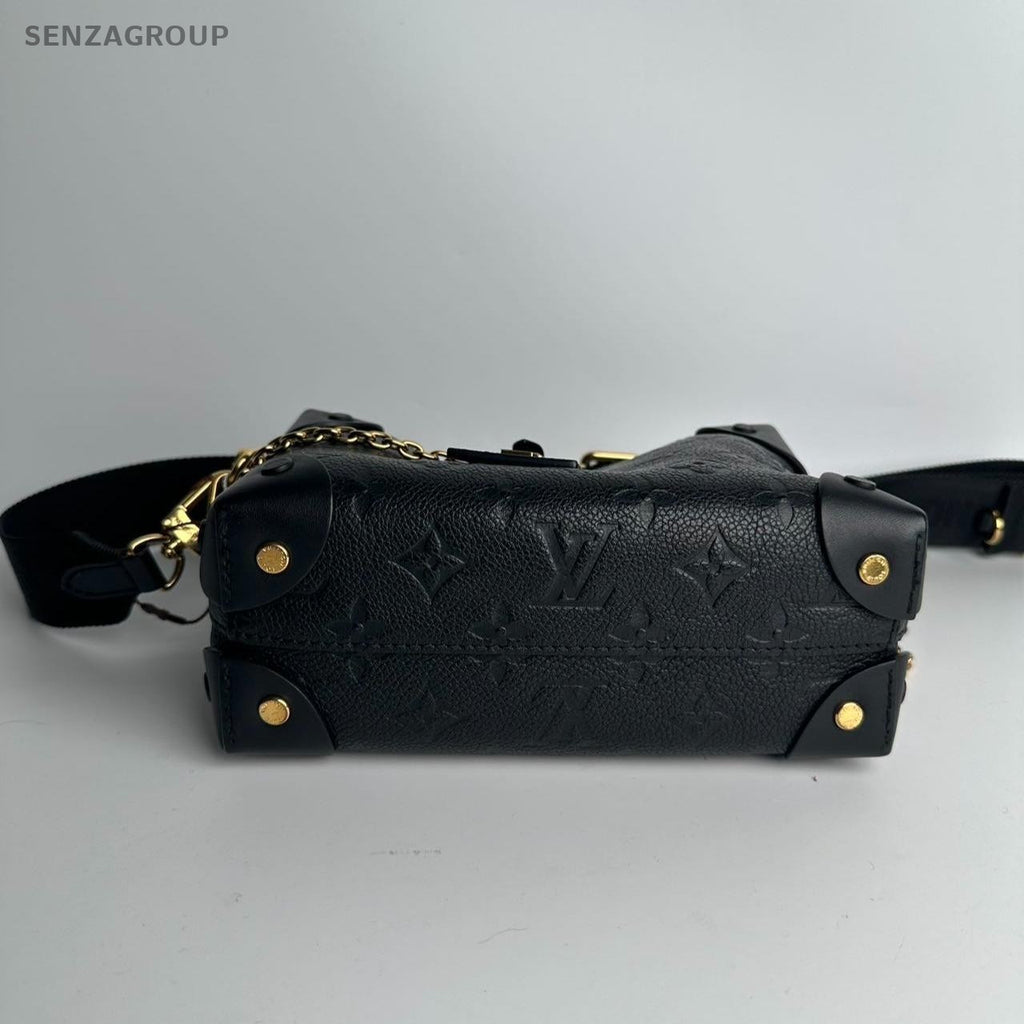 SJ0001 LV soft trunk black leather