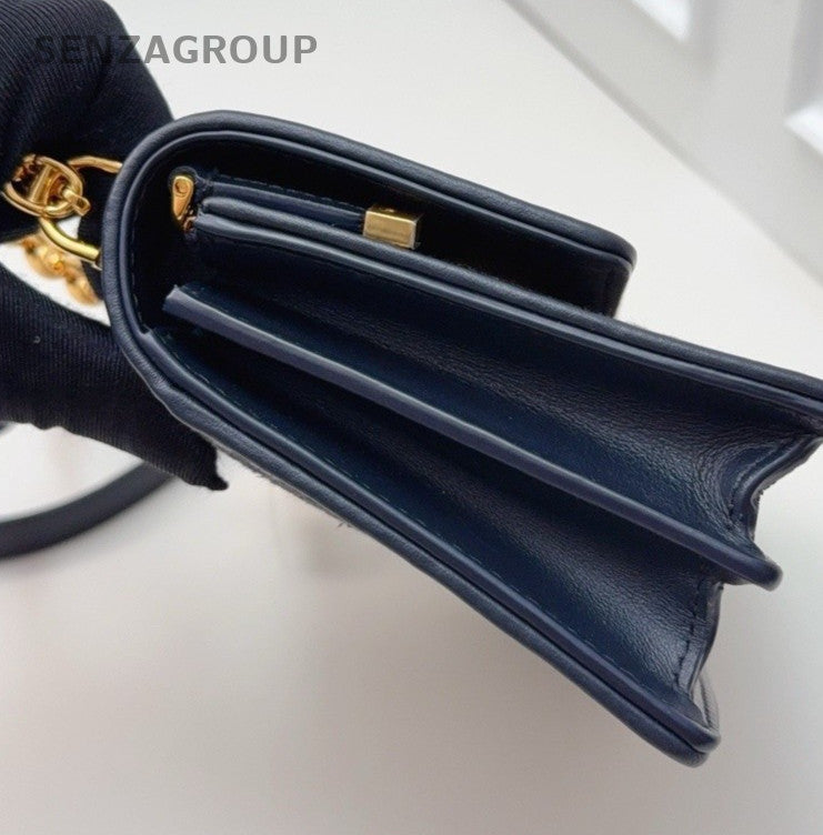 Christian Dior miss Caro Monogram Canvas Shoulder Crossbody Bag Women Blue