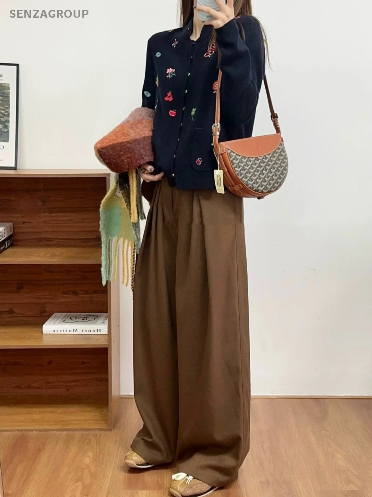 Goyard Hirondelle caramel color Monogram Loop Shoulder Handbag Women Brand NEW