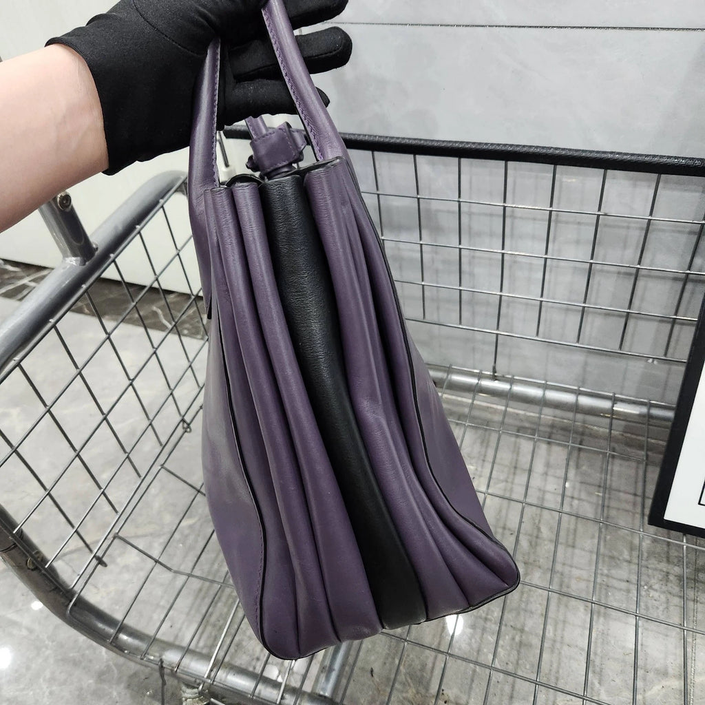 Prada Purple Accordion Tote Shoulder Handbag For Women