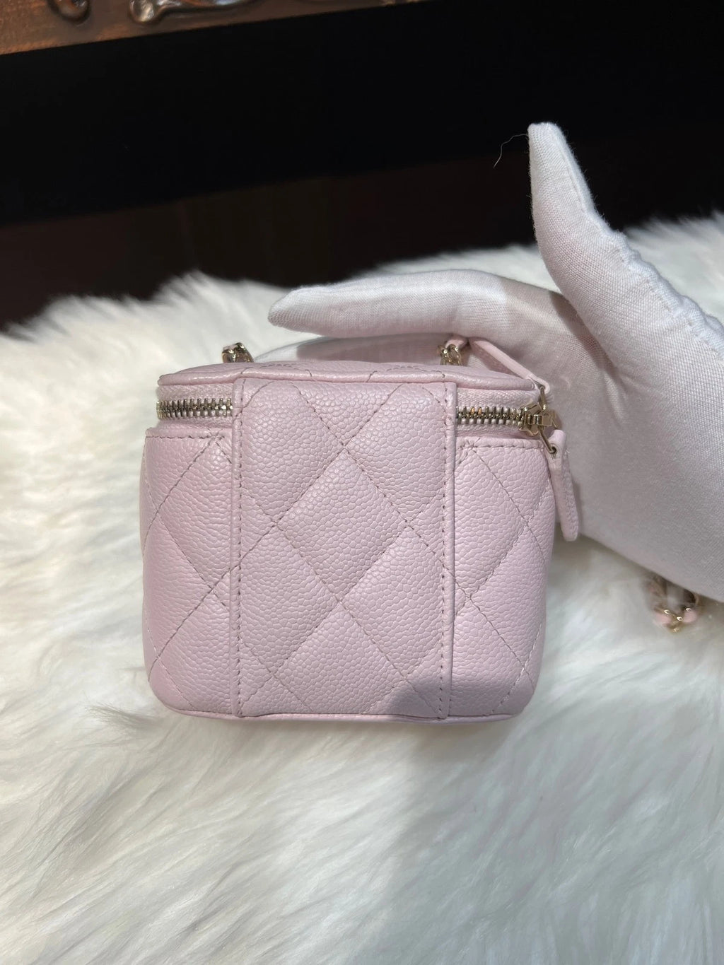 CHANEL Calfskin Sakura Pink Small Box Crossbody Bag For Women