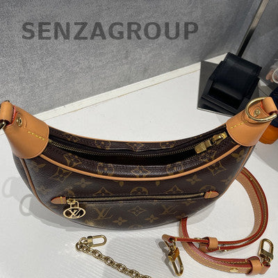 Louis Vuitton Monogram Moon Bag Chain Shoulder Bag Brown Gold Clasp
